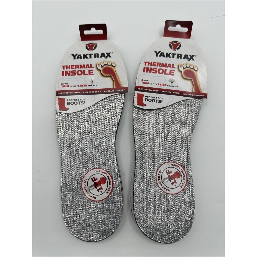 Lot 2 Yaktrax Thermal Insole Heat Rated to -13° Warm One Size Trim To‎ Fit NWT